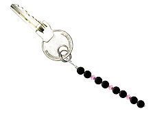 BELLASIX ® keyring pendant AS13, total length approx. 8-9 cm w. SWAROVSKI ® crystals and onyx