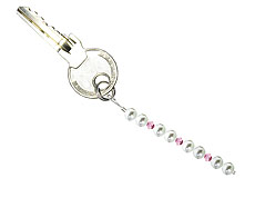 BELLASIX ® keyring pendant AS17, total length approx. 8-9 cm w. SWAROVSKI ® crystals and shell pearls