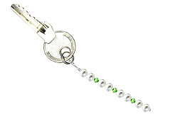 BELLASIX ® keyring pendant AS18, total length approx. 8-9 cm w. SWAROVSKI ® crystals and shell pearls