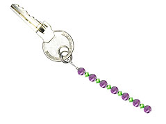 BELLASIX ® keyring pendant AS21, total length approx. 8-9 cm w. SWAROVSKI ® crystals and amethyst