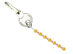 BELLASIX ® keyring pendant AS28, total length approx. 8-9 cm w. SWAROVSKI ® crystals and citrine