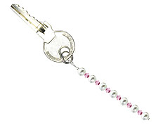 BELLASIX ® keyring pendant AS34, total length approx. 8-9 cm w. SWAROVSKI ® crystals and shell pearls