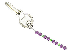 BELLASIX ® keyring pendant AS4, total length approx. 8-9 cm w. SWAROVSKI ® crystals and amethyst