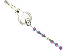 BELLASIX ® keyring pendant AS44, total length approx. 8-9 cm w. SWAROVSKI ® crystals and amethyst