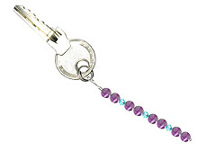 BELLASIX ® keyring pendant AS5, total length approx. 8-9 cm w. SWAROVSKI ® crystals and amethyst