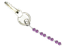 BELLASIX ® keyring pendant AS7, total length approx. 8-9 cm w. SWAROVSKI ® crystals and amethyst