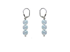 BELLASIX ® GEM Pure Line 11, aquamarine, earrings, 925 silver clasp