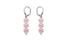 BELLASIX ® GEM Pure Line 14, rose quartz, earrings, 925 silver clasp