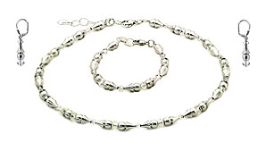SWAROVSKI (R) crystals in combination with: BELLASIX (R) jewellery set_1719_k_1719_a_1719_o 925 silver clasp wedding jewellery