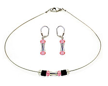 SWAROVSKI (R) crystals in combination with: BELLASIX (R) jewellery set_1731_k_1799_o 925 silver clasp rose rose