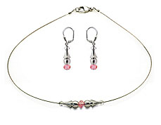 SWAROVSKI (R) crystals in combination with: BELLASIX (R) jewellery set_1735_k_1719_o3 925 silver clasp rose rose wedding jewellery