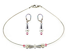SWAROVSKI (R) crystals in combination with: BELLASIX (R) jewellery set_1739_k_1808_o1 925 silver clasp rose rose wedding jewellery