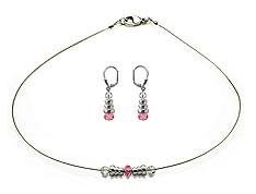 SWAROVSKI (R) crystals in combination with: BELLASIX (R) jewellery set_1746_k_1851_o 925 silver clasp rose rose wedding jewellery