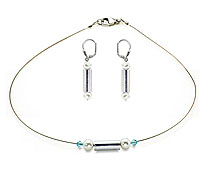 SWAROVSKI (R) crystals in combination with: BELLASIX (R) jewellery set_1754_k_1752_o 925 silver clasp blue wedding jewellery