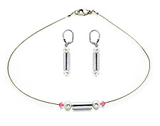 SWAROVSKI (R) crystals in combination with: BELLASIX (R) jewellery set_1756_k_1752_o 925 silver clasp rose rose wedding jewellery