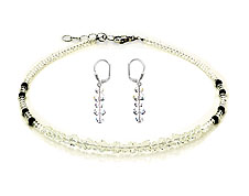 SWAROVSKI (R) crystals in combination with: BELLASIX (R) jewellery set_1768_k_1807_o 925 silver clasp black onyx wedding jewellery
