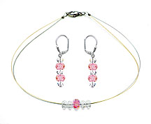 SWAROVSKI (R) crystals in combination with: BELLASIX (R) jewellery set_1802_k_1807_o2 925 silver clasp rose bicolor 24-carat-gold-plated (yellow-Gold)