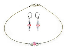 SWAROVSKI (R) crystals in combination with: BELLASIX (R) jewellery set_1837_k_1846_o 925 silver clasp rose wedding jewellery